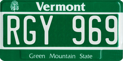 VT license plate RGY969