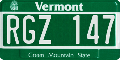 VT license plate RGZ147