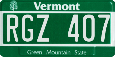 VT license plate RGZ407