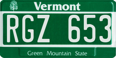 VT license plate RGZ653
