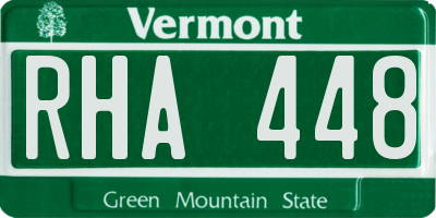 VT license plate RHA448