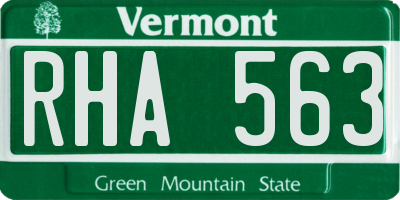 VT license plate RHA563