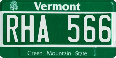 VT license plate RHA566