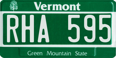 VT license plate RHA595