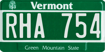 VT license plate RHA754