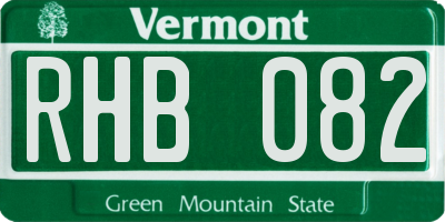 VT license plate RHB082