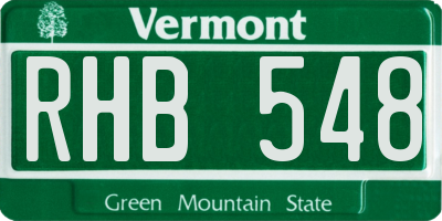 VT license plate RHB548