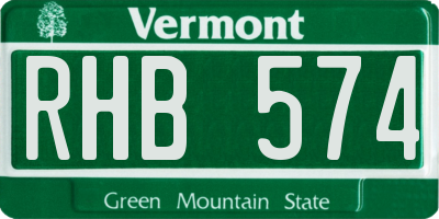 VT license plate RHB574