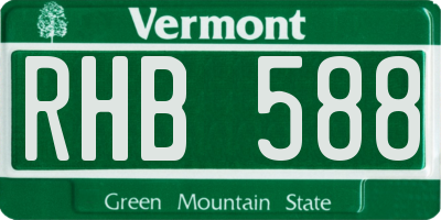VT license plate RHB588