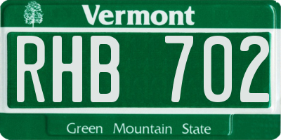 VT license plate RHB702