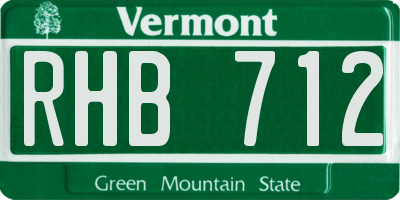 VT license plate RHB712