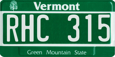 VT license plate RHC315