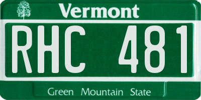 VT license plate RHC481