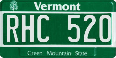 VT license plate RHC520