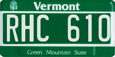 VT license plate RHC610