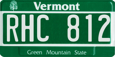 VT license plate RHC812