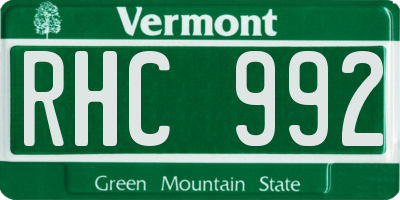 VT license plate RHC992