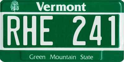 VT license plate RHE241