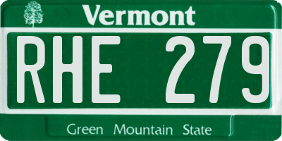 VT license plate RHE279