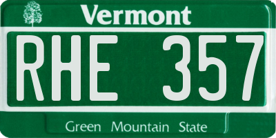 VT license plate RHE357