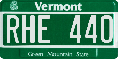 VT license plate RHE440