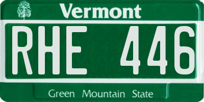 VT license plate RHE446