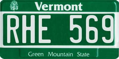 VT license plate RHE569