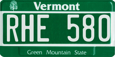 VT license plate RHE580