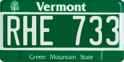 VT license plate RHE733