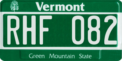 VT license plate RHF082