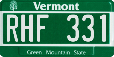 VT license plate RHF331