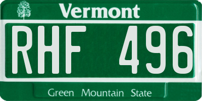 VT license plate RHF496