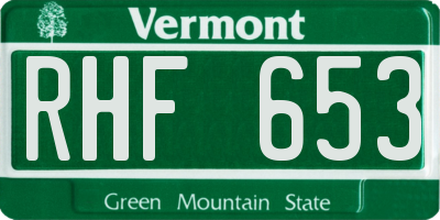 VT license plate RHF653