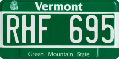 VT license plate RHF695