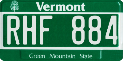 VT license plate RHF884