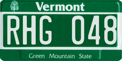 VT license plate RHG048