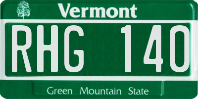 VT license plate RHG140