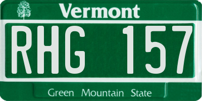 VT license plate RHG157