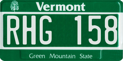 VT license plate RHG158