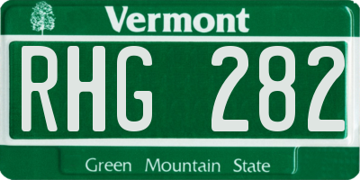 VT license plate RHG282