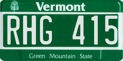 VT license plate RHG415
