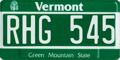 VT license plate RHG545