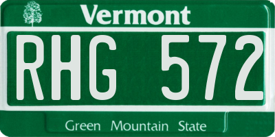 VT license plate RHG572