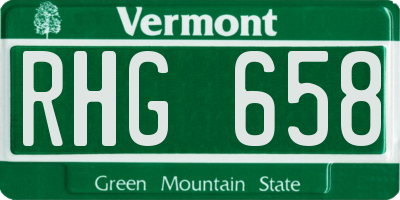 VT license plate RHG658