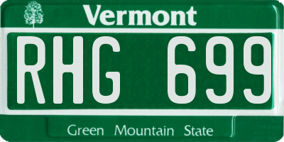 VT license plate RHG699