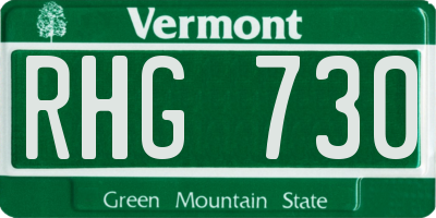 VT license plate RHG730