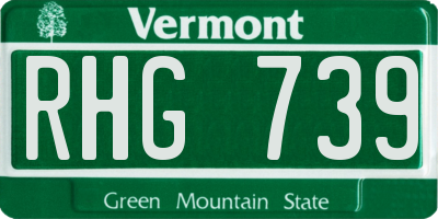 VT license plate RHG739