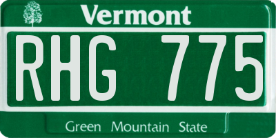 VT license plate RHG775
