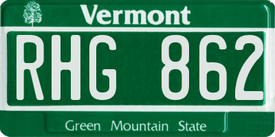 VT license plate RHG862