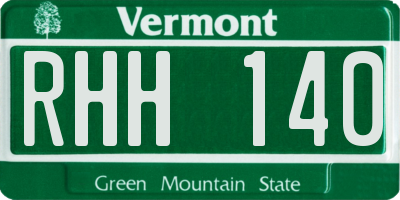 VT license plate RHH140